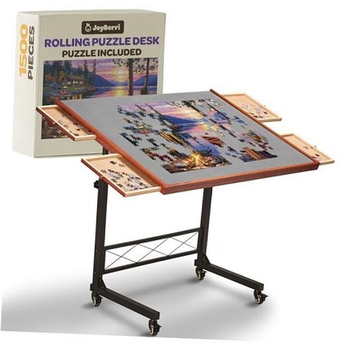 Jigsaw Puzzle Table/Rolling Puzzle Desk 1500 Piece Puzzle Puzzle