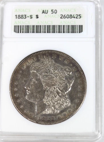 1883-S Morgan Dollar : ANACS AU50