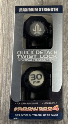 UTG RG2W3224 Max Strength 30mm Picatinny Rings 2 Pieces High Profile. Brand New!