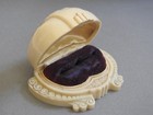 incredible vintage ART DECO NOUVEAU JEWELRY RING DISPLAY BOX ivory plastic — photo 8
