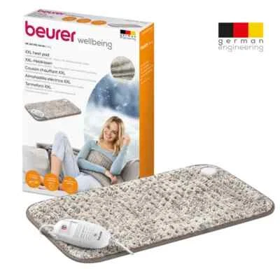 Beurer HK123 XXL Nordic Taupe Micro-Fleece Electric Heat Pad 3 Settings Soft