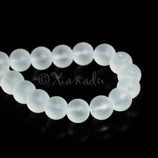 Clear White Wholesale 10mm Round Frosted Glass Beads G8970 - 50, 100 Or 200PCs
