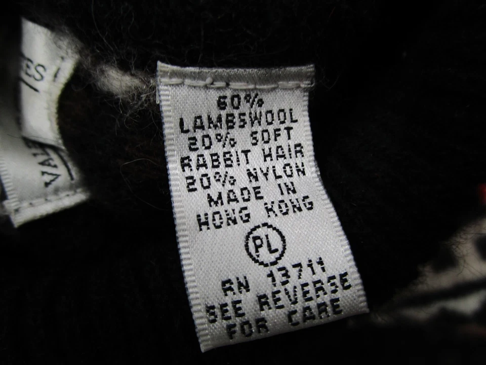 Vintage Valerie Stevens Sweater Women Large Petite Red Lambswool Rabbit Y2K - Image 4 of 4