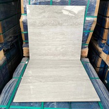 Cut Tile Sample Grey Travertine Effect Porcelain Kitchen Bathroom Tiles