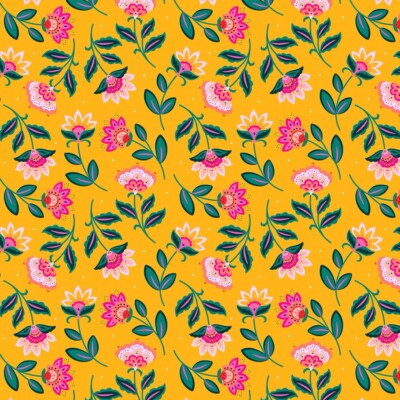 Fat Quarter Dashwood Studios Indian Summer Floral Blume Blatt 100% Baumwollstoff