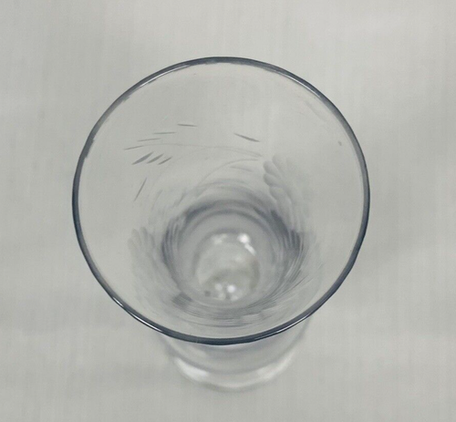 Ausgestellte Knospenvase geätztes Blumenmuster 8", Glas - Bild 6 von 9