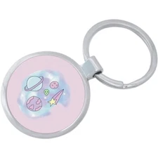 Pastel Space Keychain - Includes 1.25 Inch Loop for Keys or Backpack