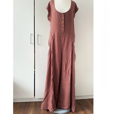 Free People Wide Leg Jumpsuit Jet Set Life Size S Small Ärmellos Taschen