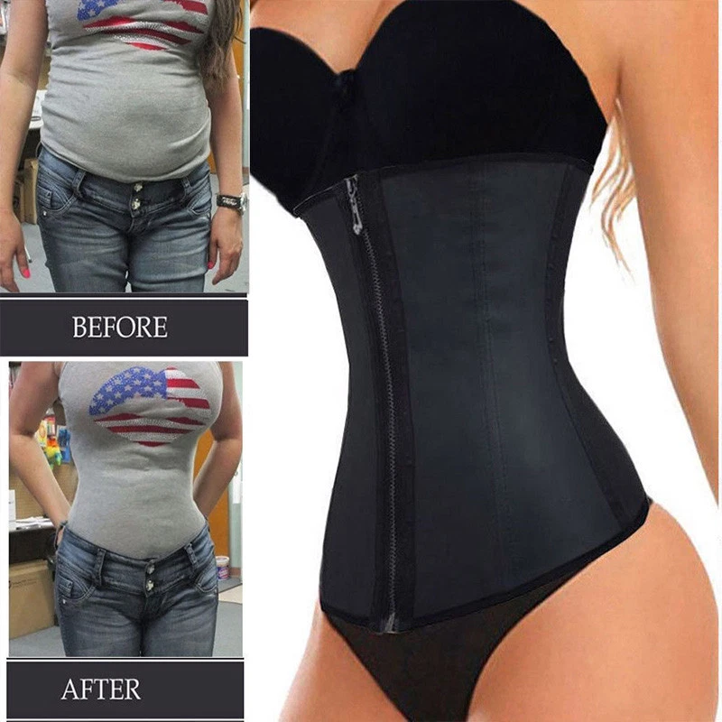 Fajas Colombianas Zip Latex Rubber Waist Trainer Weight Loss Cincher Slim  Corset