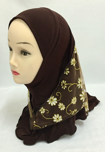 Lace Muslim Hijab Kids Baby Girls Shawls Scarf Islamic Child Hat 2-6Y - Picture 25 of 41