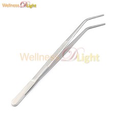 Stainless Steel Precision Kitchen Culinary Tweezers Tongs 12" Curved, Silver 