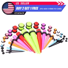 36PCS Colorful Acrylic Stretching Kit Ear Gauge Taper Plug Set Beginner 14G-00G