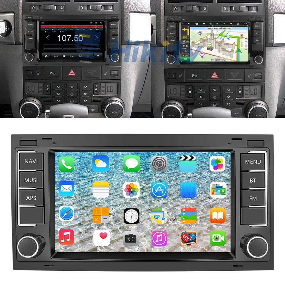 HIKITY 7" Android 15 Autoradio Navi GPS WiFi RDS für VW T5 Multivan Touareg Transporter