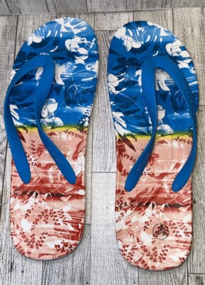 NWT! CROCS Unisex Adult Chawaii Tropical II Flip/ Ocean  display picture 1