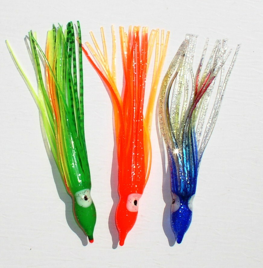 Profi Blinker Tintenfisch Imitate 10+12,5+17,5 cm, 3 Farben, wunderschön, Squid