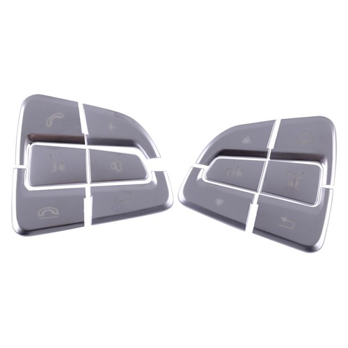 Moonlinks Steering Wheel Button Sticker Compatible With Mercedes A B C E M G SL GL GLA CLA GLK SLK GLS Class,Steering Wheel Button Decoration Trim Cover Sticker Inner Accessories(12PCS,Chrome-Square
