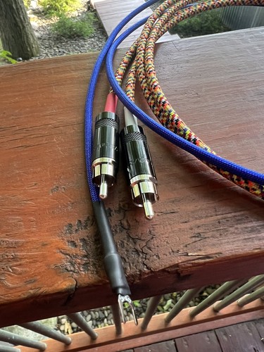 Audiophile Turntable Phono RCA Cables w/Ground Low Capacitance Interconnect 5 Ft - Picture 3 of 4