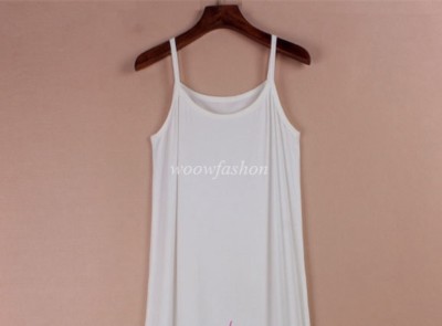 Womens Cami Bamboo Long Tank Dress Extender Slip Liner Dress Camisole Petticoat