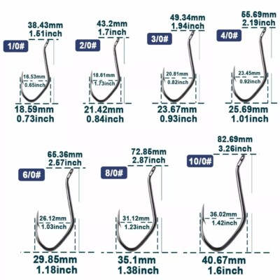 25pcs Catfish Hooks Big River Hook Live Cut Bait Catfish Fishing Hook 1/0#-10/0#