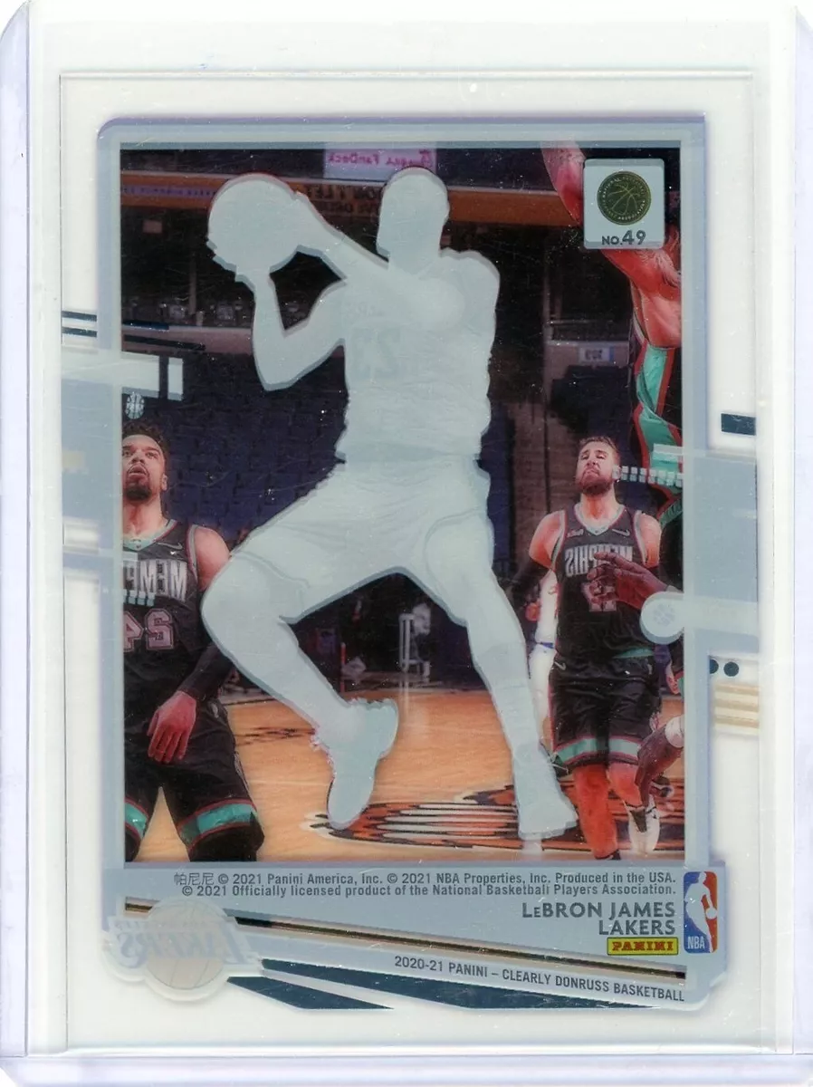 2020-21 Panini Clearly Donruss LeBron James #49 Los Angeles Lakers