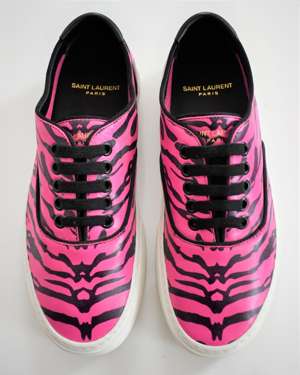 🆕️NEW SAINT LAURENT VENICE Pink/Black ANIMAL Print Women's