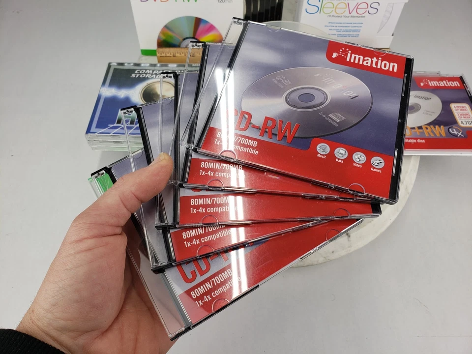Memorex CD-R Lot - DVD-RW CD Sleeves Jewel Cases Imation CD-RW - Image 4 of 4