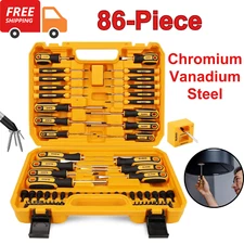 86PCS Magnetic Screwdriver Set w/ Case, Slotted, Phillips, Hex,Torx, Nut Drivers
