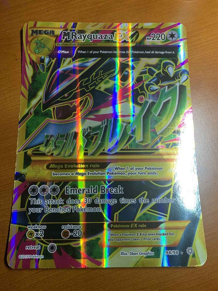 2015 Pokemon Mega Rayquaza EX Full Art 98/98 XY Ancient Origins Mint  Condition