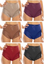 Pack Of 6 High Waisted Briefs Tummy Control Girdles Lace Lot Panties 31 Sz 2XL