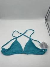 Jolyn Bikini Top Adjustable Triangle Size Medium Swim Suit Top Blue NWT