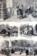 William Cullen Bryant 1878 ROSLYN COUNTRY HOME LIBRARY LAKE CEMETERY Matte Print