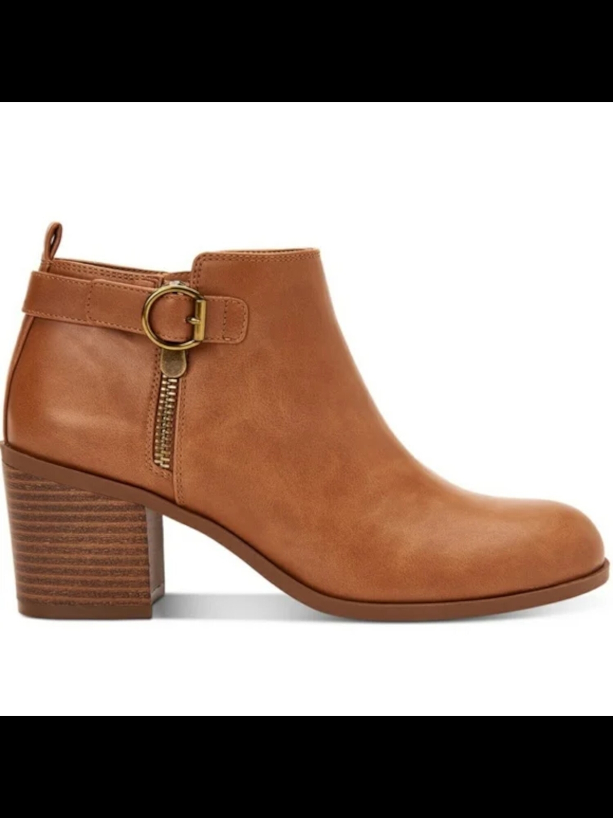 STYLE & COMPANY Womens Brown Onyaa Round Toe Block Heel Zip-Up Booties 10 M