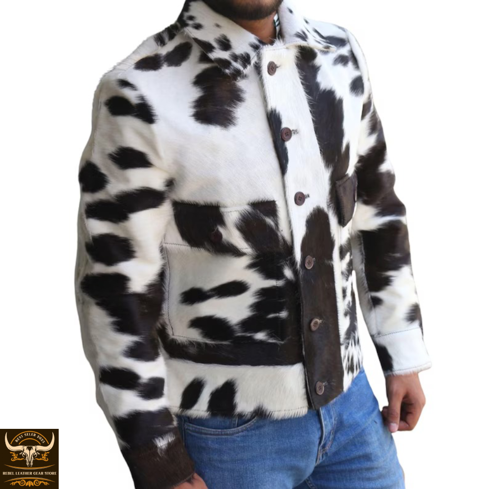 PONY Giacca in pelle di mucca da uomo vestibilità personalizzata vera pelle di cavallo pelliccia USA