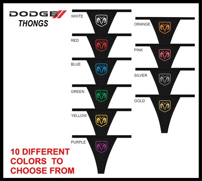 Dodge Ram Logo Ladies Black Cotton Underwear Panties String Thongs