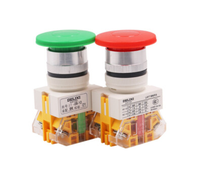 10PCS DELIXI LAY7-11M PBC Y090 LAY37 PUSHBUTTON SWITCHS 1NO+1NC