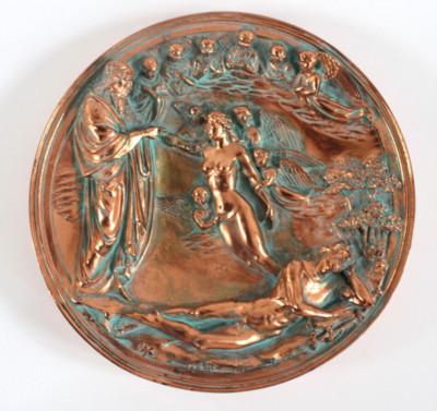 Studio Dante Di Volteradici bronzefarbene Reliefs Paradies Creazione di Adamo