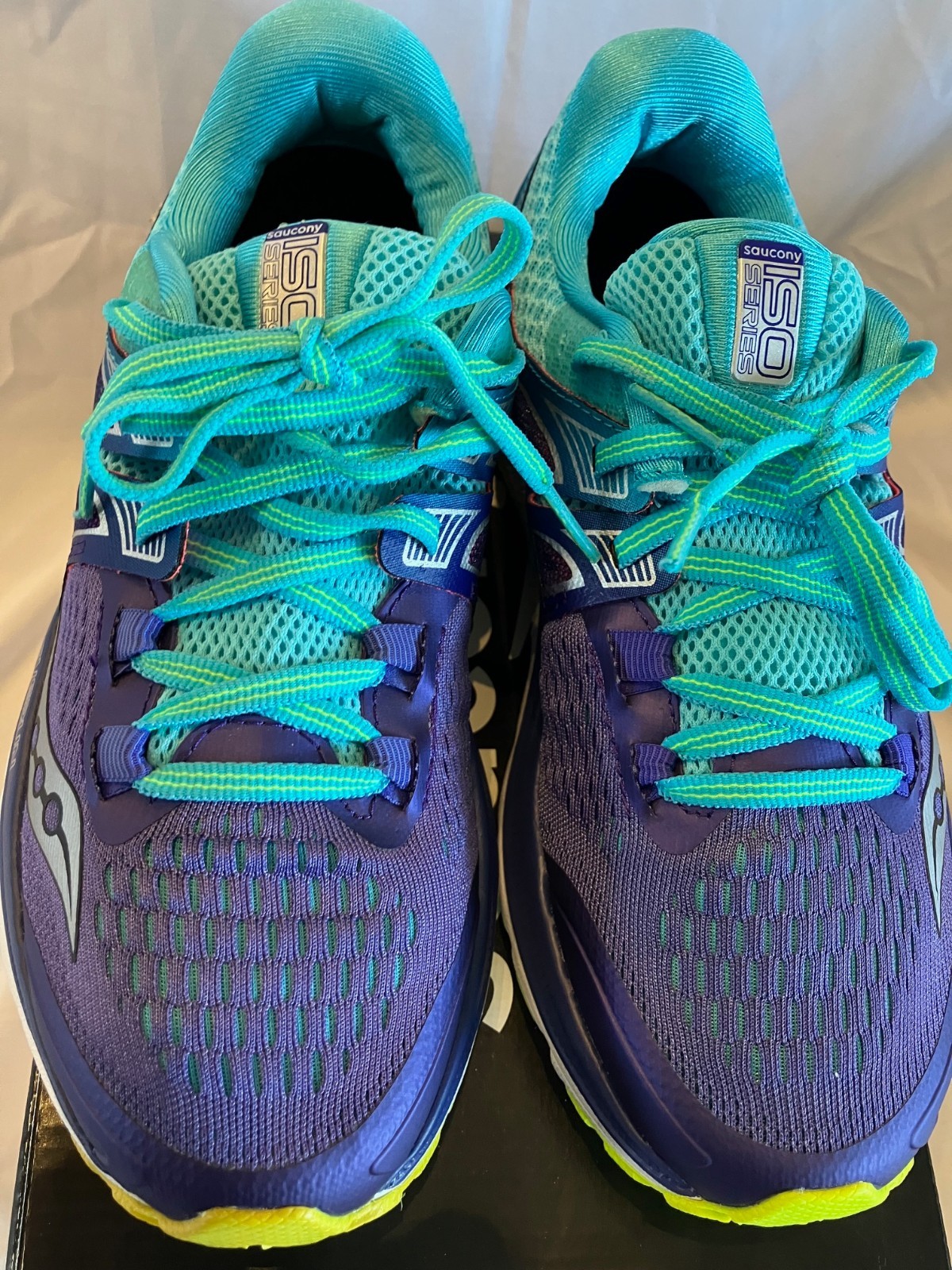 Size 7.5 - Saucony Triumph ISO 3 Women's Purple/Blue/Citron - New With Box NWB thumbnail 9