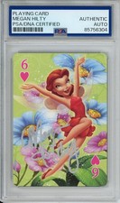 MEGAN HILTY SIGNED DISNEY TINKER BELL FAIRIES PLAYING CARD AUTOGRAPH PSA DNA COA