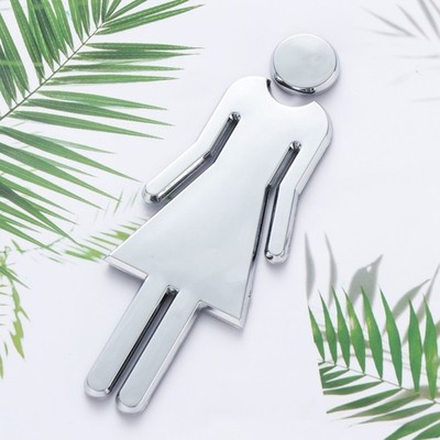 1 para abnehmbare 3d spiegel öffentliche toilette toilette zeichen männer