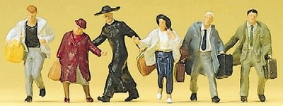 PRZ-10327 Preiser HO Passengers w/Baggage in a Hurry (6)