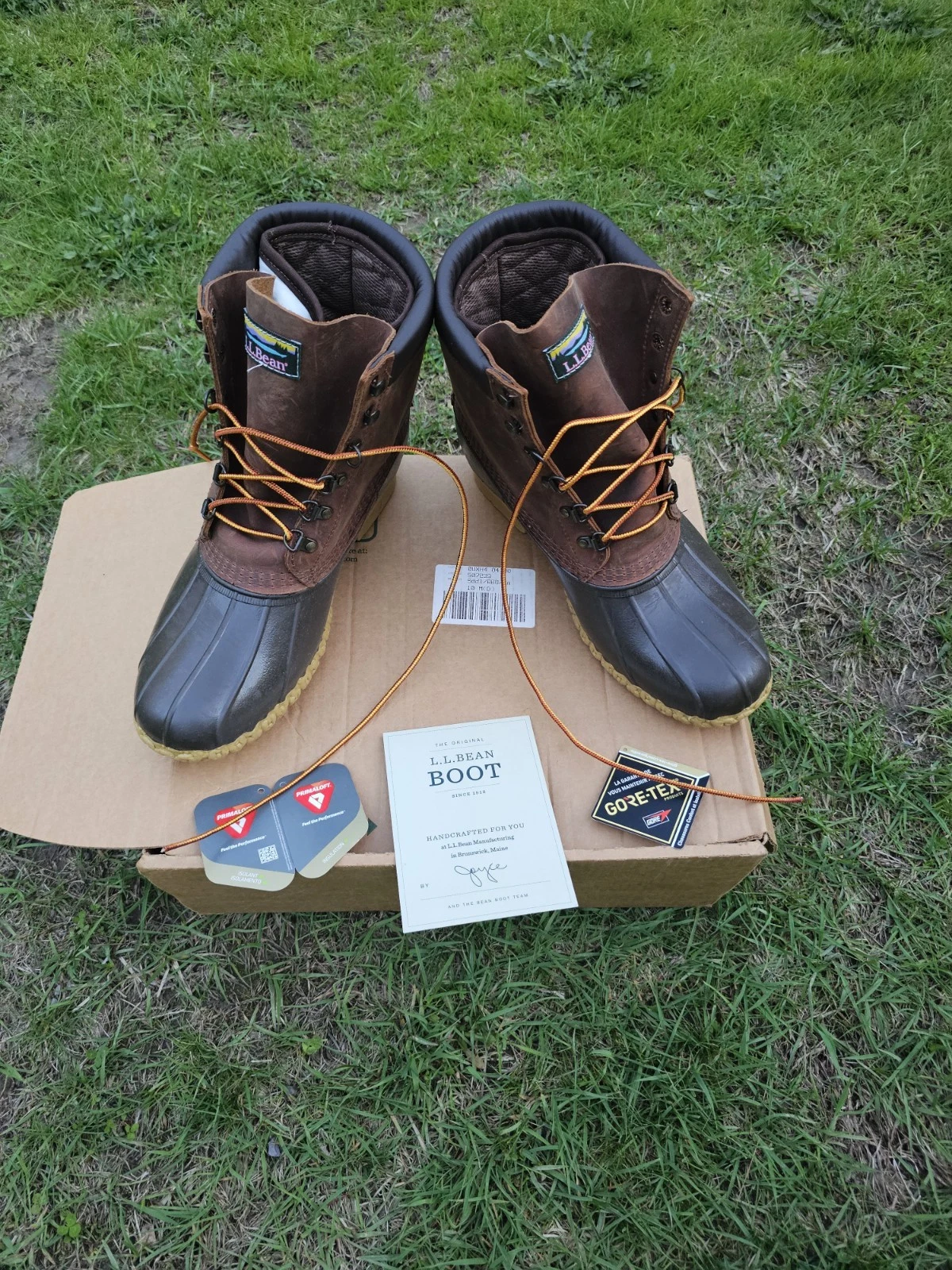 LL BEAN GORE TEX Mens 10M 400g PrimaLoft Snow Rain Duck Bean Boots Insulated EUC