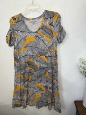 Loft S Black & White Short Sleeve Stretchy Knit Dress 