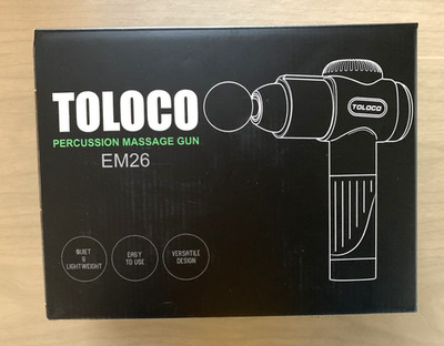 Toloco EM26 Black Rechargeable Cordless Deep Tissue Percussion Massage Gun