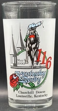 1990 Official Kentucky Derby Glass Mint Julep Churchill Downs 116th Running