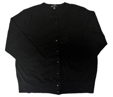 Cable  Gauge Ladies Black Button Down Cardigan Sweater - Size: XL