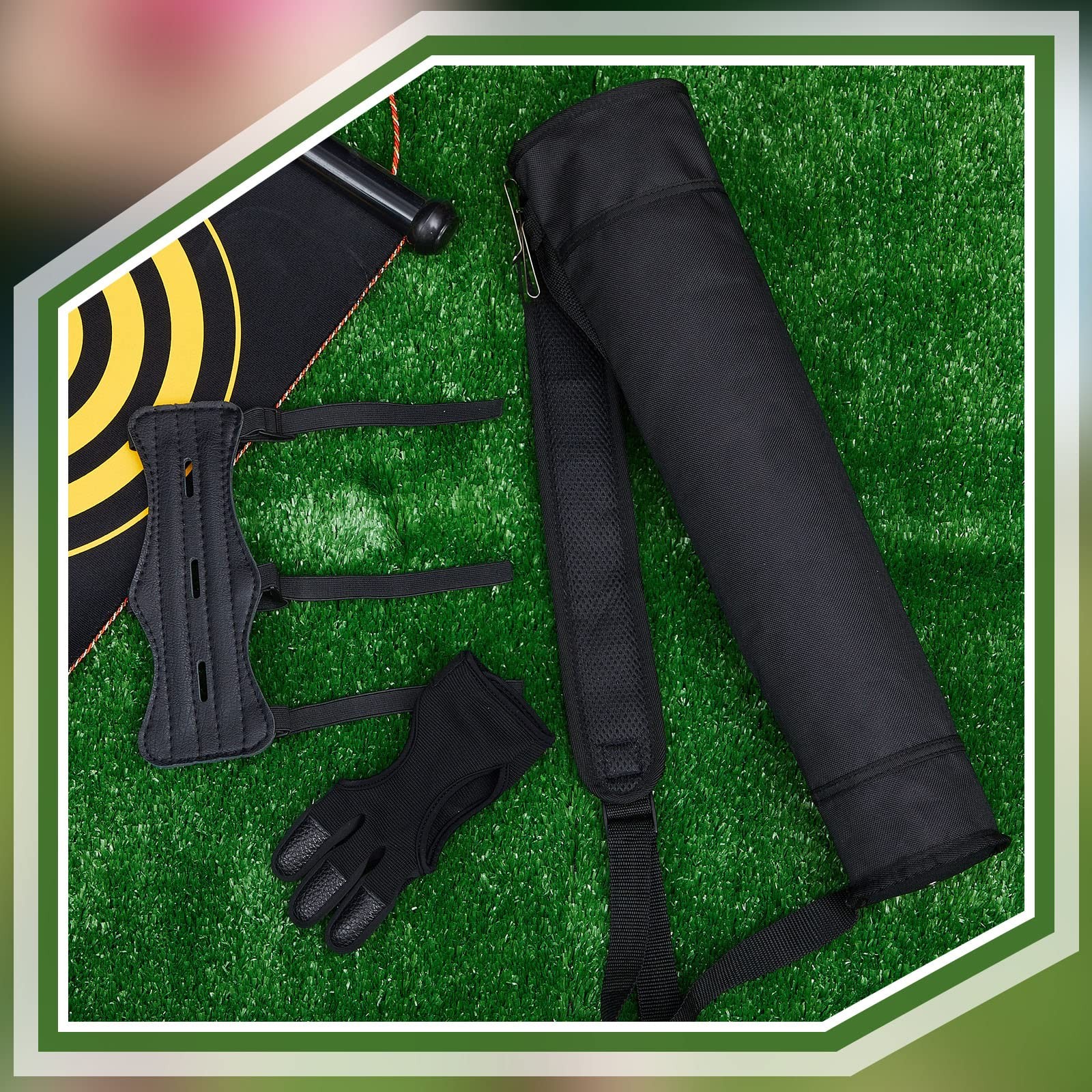 3 Pcs Archery Accessories Including Protective Archery Arm Guard Leather Padd...