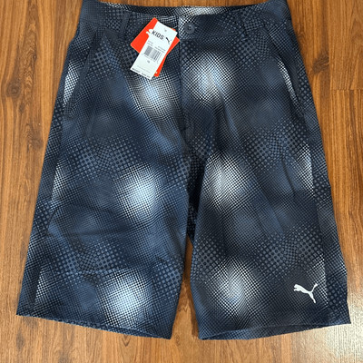 NWR Puma boys gray print quick dry long board shorts athletic , size 16