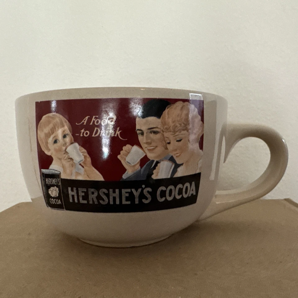 Caneca de cacau vintage Hershey's tigela grande Houston Harvest 2000 EUA RARA - Imagem 2 de 3