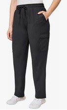 Mondetta Womens Straight Leg Cargo Pockets Comfy Sweatpants Black XS