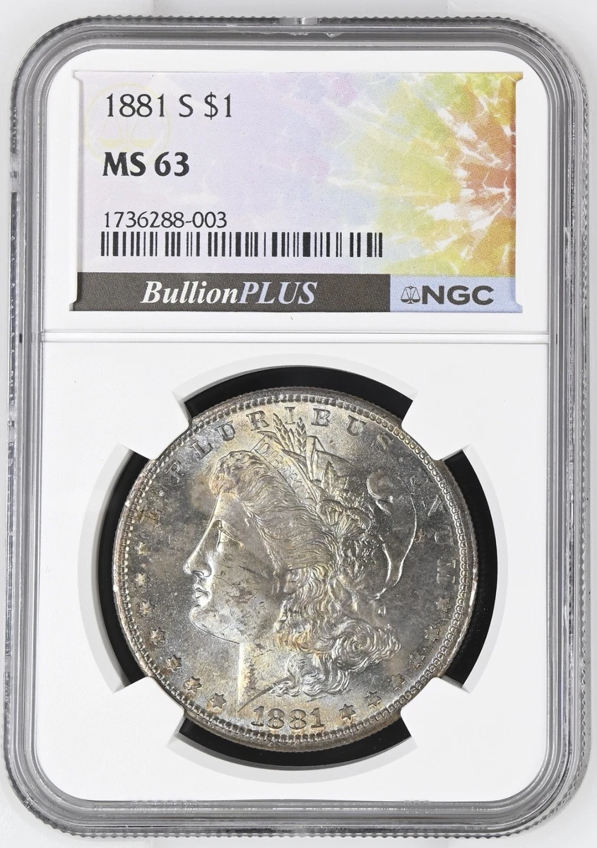 NGC Grade MS 63 1881 Year Morgan US Dollars (1878-1921) for sale